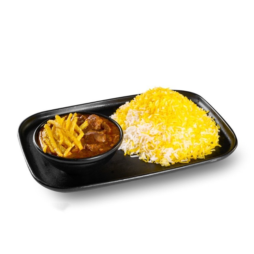 چلوخورشت قیمه سیب زمینی