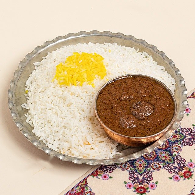 چلو خورشت فسنجان نقلی