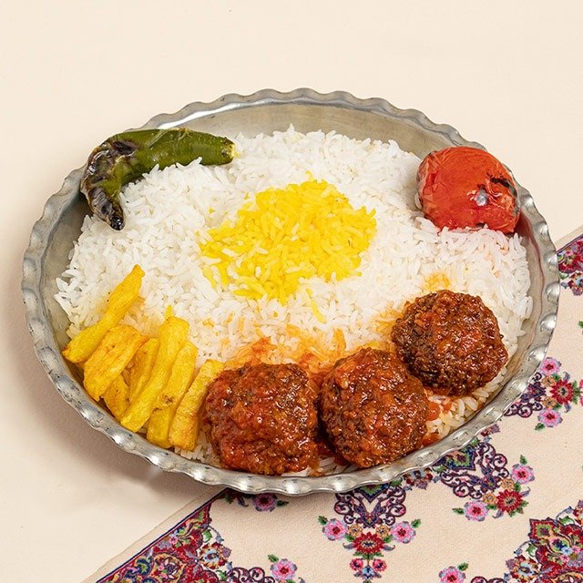چلو کباب تابه ای نقلی