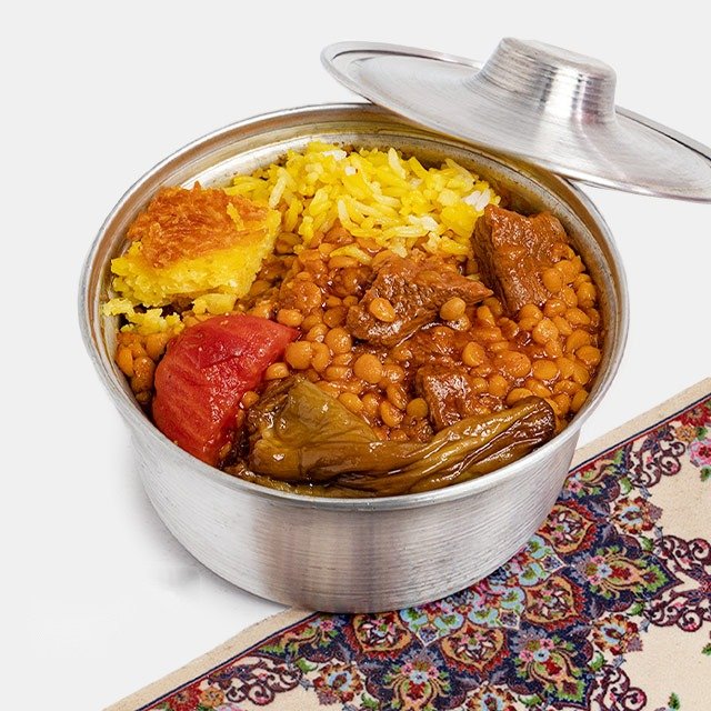 پلو خورش قیمه بادمجان