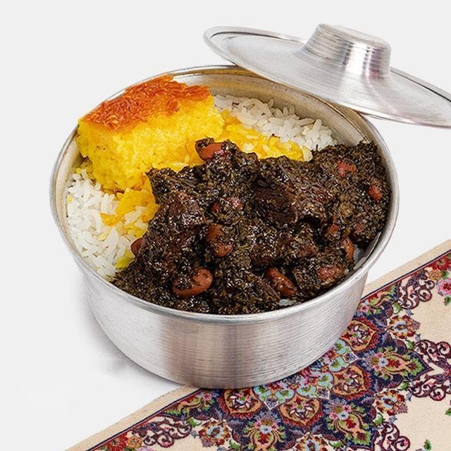 پلو خورش قورمه سبزی