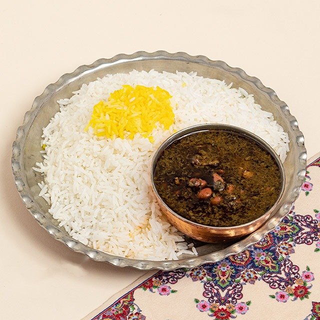 چلو خورشت قورمه سبزی نقلی