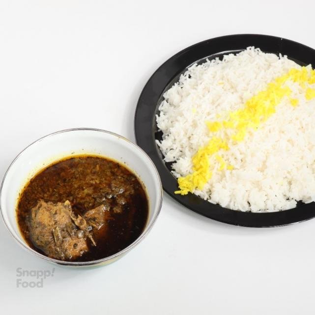 چلو خورشت قلیه ماهی
